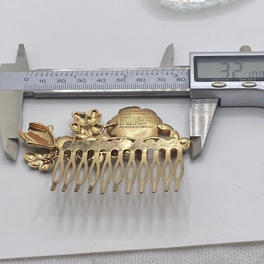 Vintage Euro Disney Hair Comb, Orange Flower Hair Comb, Hair Jewelry